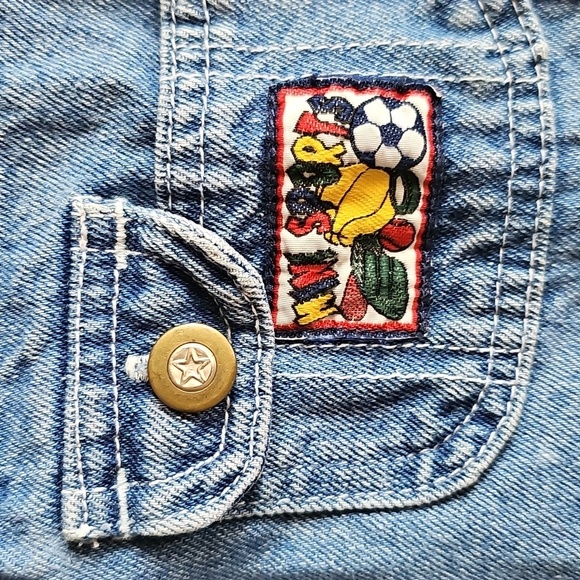 Vintage Mini Sports Denim Short Overalls, 24 Months - Picture 4 of 10